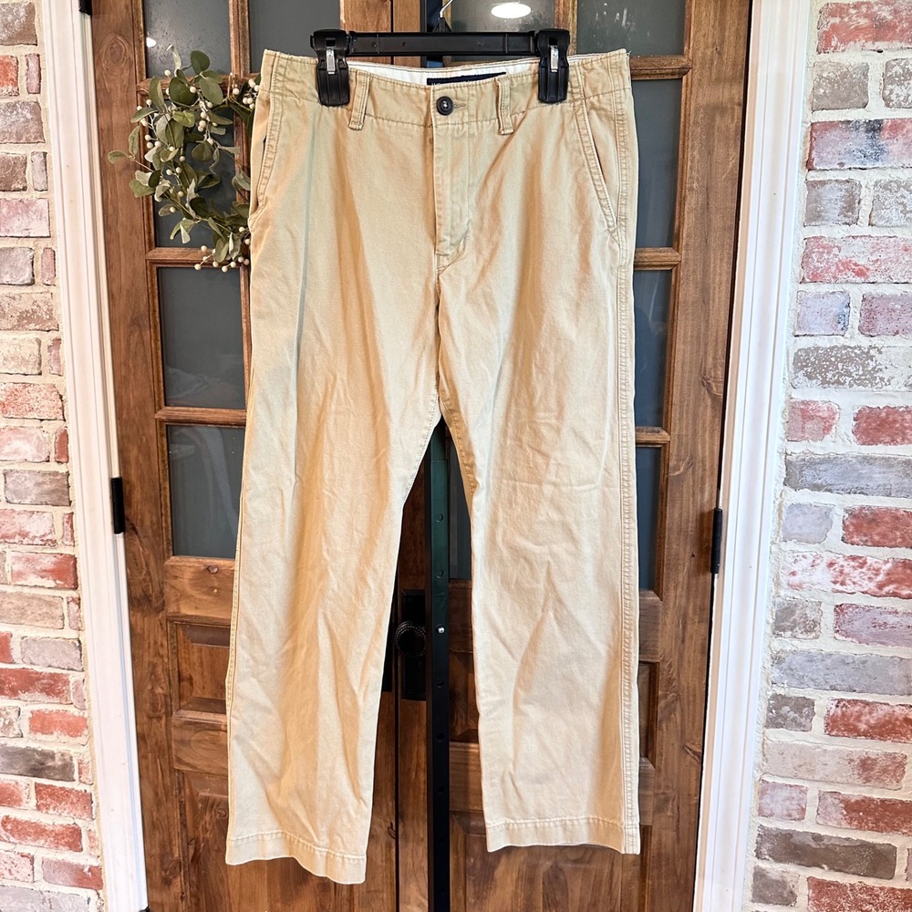 American Eagle Chino Pants Men 33x32 Tan Khaki Relaxed Fit‎ Cotton Casual